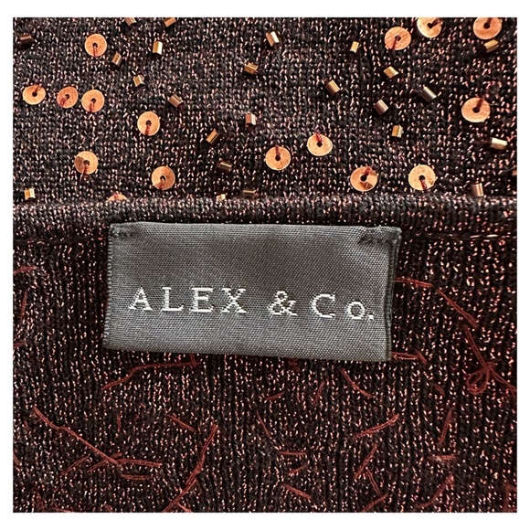 ALEX & CO Women’s Sequin Sleeveless Tank Top Blouse Size 16 Metallic Copper - Picture 5 of 7